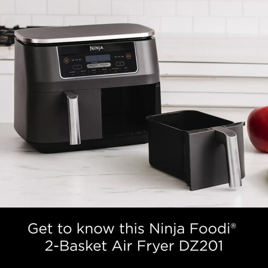 Ninja DZ201 Foodi 8 Quart 6-in-1 ,Grey