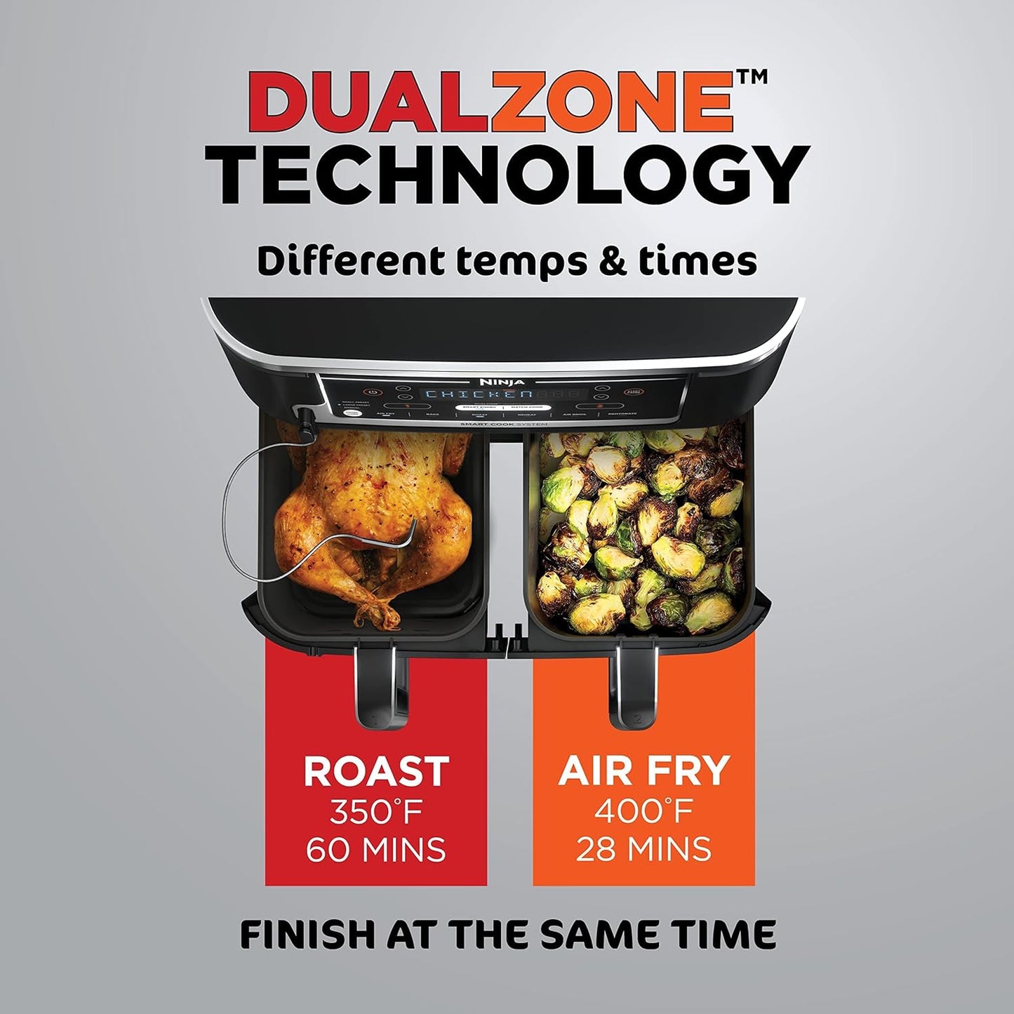 Ninja Foodi MAX Dual Zone Air Fryer with Smart Cook System AF451UK